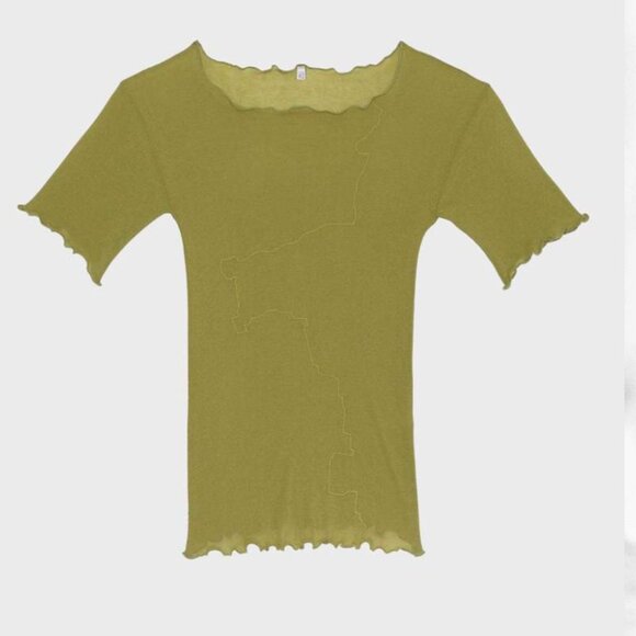 Baserange - Gerrymandered organic cotton guaze tee -brace green - Picture 1 of 5